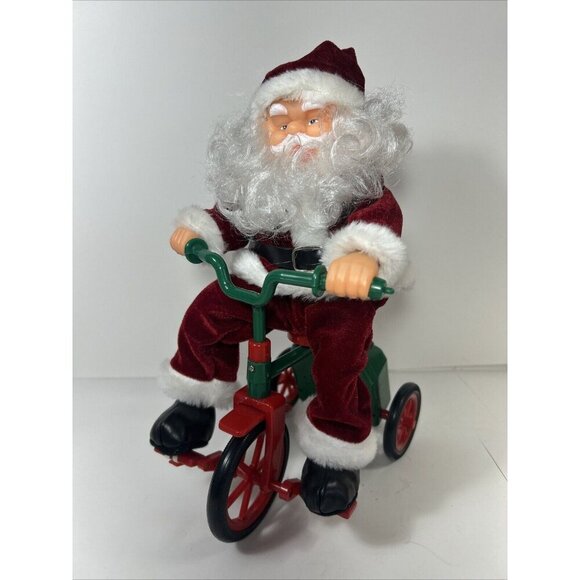 Musical 3-Wheeling Santa-Pedals Tricycle Plays 3 Songs With Original Box-Works - Picture 1 of 10